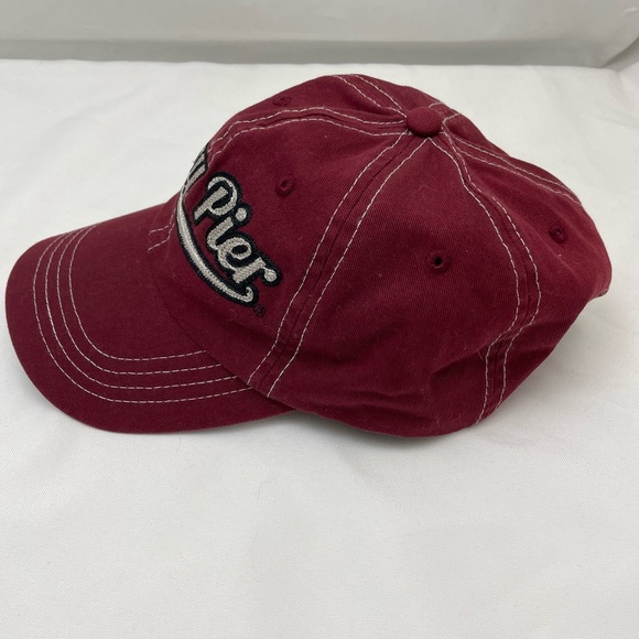 Navy Pier Ball Cap Maroon Silver Hat Embroidered Souvenir Adjustable Adult Sz - Picture 4 of 8